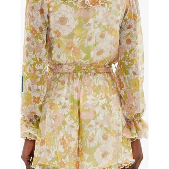 Zimmermann 'The Love Struck' Above The Knee Scalloped Romper Mini Dress - Picture 6 of 12